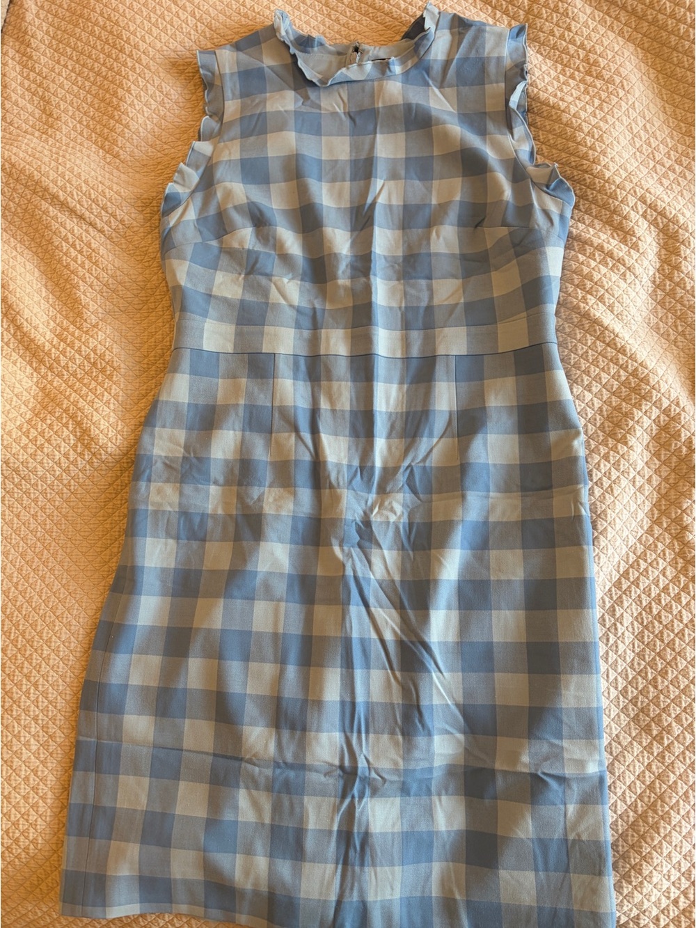 Jcrew Light Blue Gingham Sleeveless Sheath Dress - Picture 3 of 4